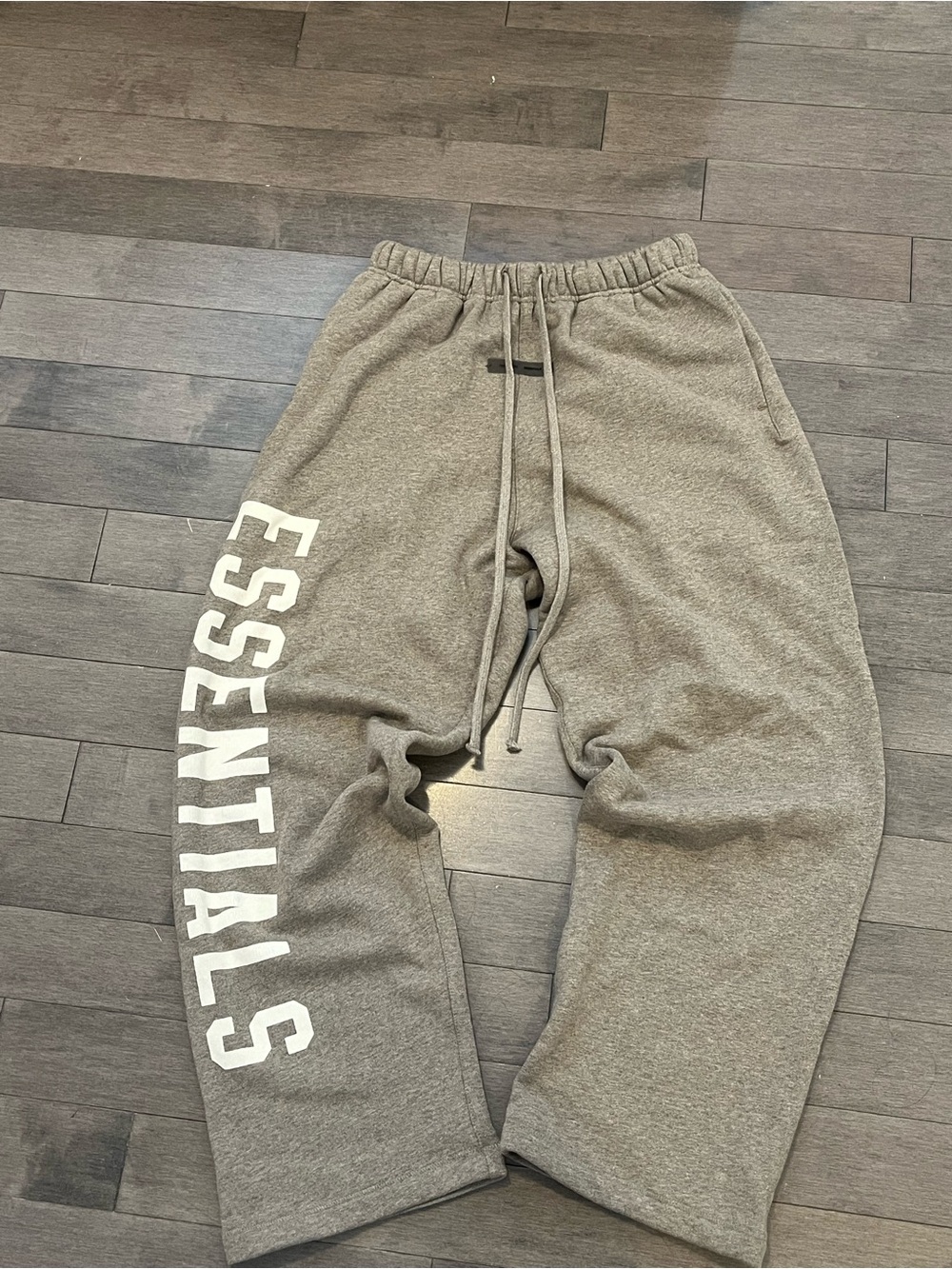 ESSENTIALS Gray Sweatpants with White Side Logo
